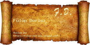 Fülöp Dorisz névjegykártya